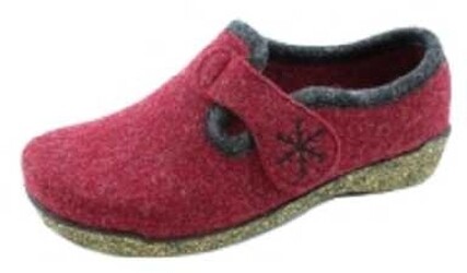 Fischer Damen-Hütten-Schuh brombeer  Hausschuhe