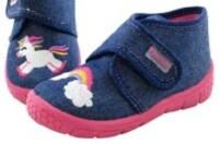 Fischer 631341 BLAU/PINK Kinder-Klett-Haussti Kinderschuhe