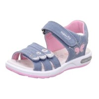 Legero Sandale Leder \ EMILY BLAU/ROSA Velour Kinderschuhe